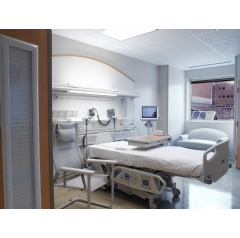 Hermetically sealed glass units with integrated cord-free louvers or blinds provide a sealed and hygienic adjustable privacy solution that can be controlled by medical personnel.