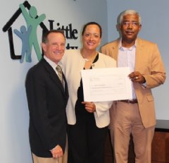 (Little City Chief Development Officer Ed Hockfield, ShirleyAnn M. Robertson and Little City Executive Director Shawn E. Jeffers)