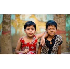 Fatima, 8, and her friend, Sathi, 7, live at a center for vulnerable children in Bangladesh. The center, run by World Vision, cares for children who are living on the streets or in local brothels with their mothers.