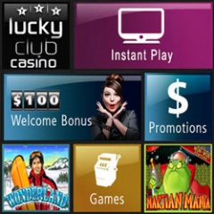 Earn double comp points playing Lucky Club Casinos new instant play casino games.