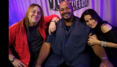 Voice talent Kevin Michael Richardson with VO Buzz Weekly hosts Chuck Duran and Stacey J. Aswad
