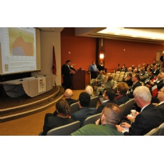 USACE Middle East District Deputy, Tom Waters, speaks to attendees during the Middle East District Industry Day