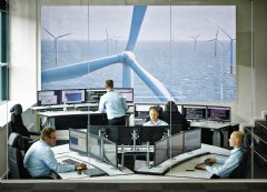 Siemens wind service experts perform remote monitoring and analysis at the new diagnostics center for wind turbines.