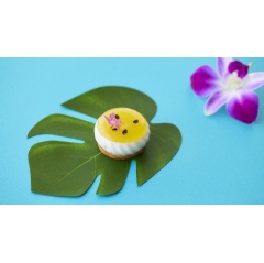Passionfruit & Banana Mousse, crafted with classic Hawaiian fruits like banana and lilikoi (passionfruit)
