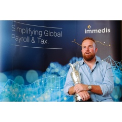 Immedis brand ambassador Shane Lowry holds the Claret Jug during an exclusive interview