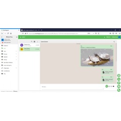 Chat screen using Everleagues. Functions are at the bottom right.