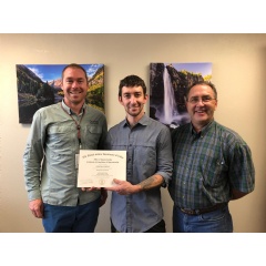 Qualtek President, Chris Fagnant with Journeyman Christian Shepley and Qualtek Plant Manager, Jason Webber