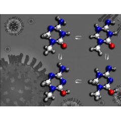The anti-HIV drug KP1212 can alter its molecular structure to resemble natural DNA bases, allowing it to penetrate the virus’s immunological defenses without detection.