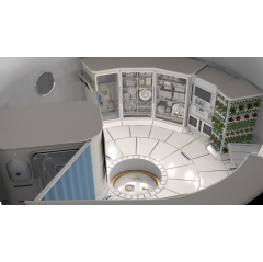 Concept image of the interior of a deep space habitat.
Credits: NASA