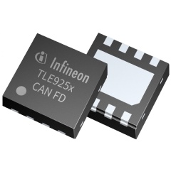 The CAN FD transceivers TLE925x speed up in-vehicle communication. Their TSON-8 package has dimensions of only 3mm x 3mm.