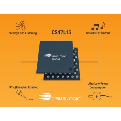 The CS47L15 smart codec from Cirrus Logic brings advanced audio features to a wide range of global smartphones.