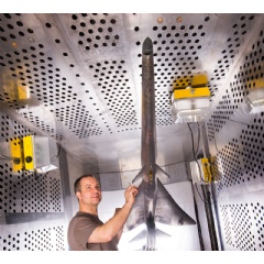 Mechanical technician Dan Pitts prepares a 9% scale model of Lockheed Martin’s Quiet Supersonic Technology (QueSST) X-plane preliminary design for its first high-speed wind tunnel tests at NASA’s Glenn Research Center in Cleveland.
Credits: NASA