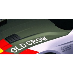 The “Old Crow” Ford Mustang GT wears an authentic paint scheme and badging similar to that of Anderson’s P-51 Mustangs.