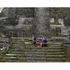 Divers Direct travelers enjoy exploring the Mayan ruins during a surface interval.