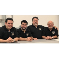 It’s a family affair, pictured left to right, VJ’s nephew Rickey J. Affronti, sales; VJ’s son, Vincent J. Melapioni Jr., production supervisor; Vincent J. (VJ) Melapioni, president; and Vincent Melapioni, founder and VJ’s father.