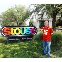 Dave Christensen, chief technology officer, at the entrance to Stouse’s 180,000 square foot facility near Kansas City, Kansas.