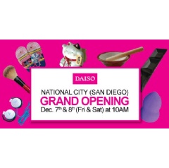 Daiso National City Grand Opening Celebration will include Taiko drum performance by Senryu Taiko on Saturday, December 8, 2018, from 10AM to 3PM.