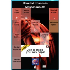 Screen capture of Haunted House internet map at www.webhub.mobi/cflizzysbusy/haunted-houses-in-massachusetts.