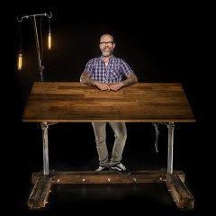 Custom Industrial is a unique furniture and lighting design company and one aspect of their work is re-purposing of old machinery, parts and unusual items into exclusive pieces