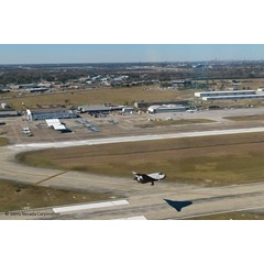 SNCs Dream Chaser over Ellington Field.