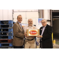 (L to R) Jim Evans, Chief Development Officer, Champions for Kids; Brent West, Tyson Foods, Wilkesboro Plant HR Manager; Clyde Fitzgerald, Executive Director, Second Harvest Food Bank of Northwest NC.