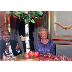 Walter Massey dines with Queen Elizabeth