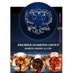 Premier Diamond Group logo with natural colored diamonds
