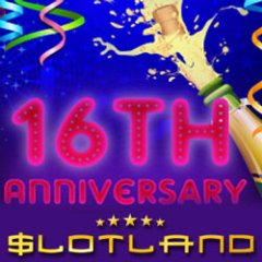 Slotland is celebrating its 16th birthday this month with freebies, bonuses and new lower bets on eight favorite slot games.