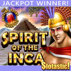 $146,088 jackpot winner on Spirit of the Inca slot at Slotastic!