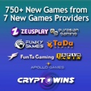 CryptoWins Supercharges Its Casino with 750+ New Games from 7 Cutting-Edge Providers