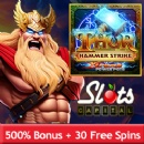 Trigger Xtreme Power: A 400% Deposit Bonus Plus 30 Free Spins Await on Thor Hammer Strike atSlotsCapital.lv
