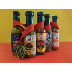 The Karma Sauce brand sauces Cherry Bomb, Carnival, Funken Hot, Ashes*2*Ashes and Curry Karma took home accolades at the 2021 Scovie Awards.