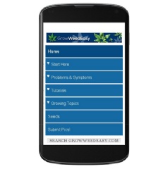 The new responsive version of the Grow Weed Easy websites has big buttons and font for easy navigation on mobile phones and tablets.
