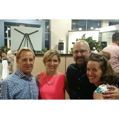 Coleen Bolton (right) donated to Playing for a Cause event, which was attended by Olympian’s Scott Johnson and Shannon Miller.