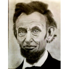Custom Pencil / charcoal portrait of Abraham Lincoln. While drawing this picture Salvatore Ingoglia Jrs intention was to capture President Lincolns leadership and confidence.