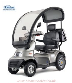 Tga Breeze S4 Mobility scooter fitted with the optional rigid canopy, Making it an every day mobility scooter