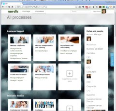 Overview of all the companys roles, people and business processes.