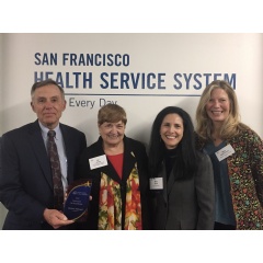 Michael Milward, CEO of Hospice of Santa Cruz; Jan Jones CEO of California Hospice Network; Mimi Grant, President of Adaptive Business Leaders; Mary Matthiesen, Mission Hospice & Home Care in San Mateo