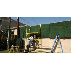 Installation of artificial hedge in North Hollywood