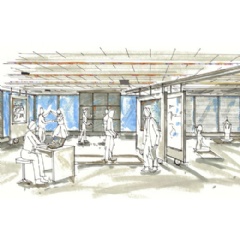Flexible spaces will accommodate a wide range of novel and evidence-based cognitive, physical, recreational, and occupational therapies as well as serve as a social hub for patients and families. - Credit: Emory -
