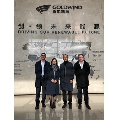 (From left to right): Mr. Brendan Ryan, Contracts Manager, TWPS; Ms. Yan Yang, Director, Advisian China; Mr. Jiang Hu, Vice President, GoldWind Tianrun; Mr. Denis Marshment, Advisian Digital. -Credit: WorleyParsons-