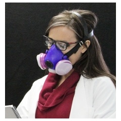 The goal of the project is to assess the feasibility of rapidly deploying and training health care workers on reusable elastomeric half mask respirators in case of a respiratory pathogen pandemic event. -Credit: Emory University-