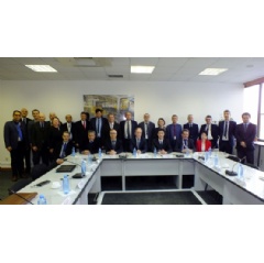 Representatives of the IAEA mission team and the Romanian counterpart during a meeting on the OSART follow-up mission to Cernavoda NPP (Photo: Cernavoda NPP).