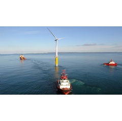 Hywind Scotland, the worlds first floating wind farm, began operation in 2009. Photo by yvind Hagen, Statoil