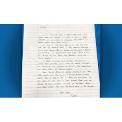 A letter written from a law enforcement officer to a fifth-grader at Old Pointe Elementary School. -CREDIT: Domtar-