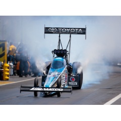 Antron Brown drove his Toyota dragster to his first final round of the season in Sunday’s NHRA SpringNationals at Houston Raceway Park. -CREDIT: Toyota-