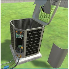 A rendering of a Carrier heat pump that participants will “work on” in the new VR training modules. -CREDIT: Carrier-