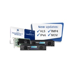 Matrox adds HLS, IPv6, fMP4, and MOV
support to its cutting-edge Maevex 6100
series of multi-4K enterprise encoders.
