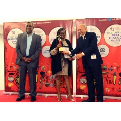 Faith Wanderi, Managing Director, East Africa, Nielsen, receives the award.