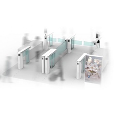 Conceptual image of an electronic customs procedure gate at a customs inspection area - Exit gate